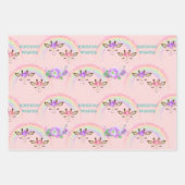 Rainbow Giraffe Faces Birthday Geschenkpapier Set (Vorderseite 2)
