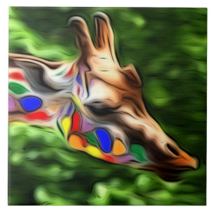 Rainbow Giraffe Fliese