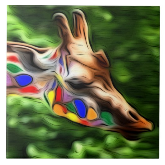 Rainbow Giraffe Fliese (Vorderseite)