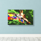 Rainbow Giraffe Leinwanddruck (Insitu (Holzboden))