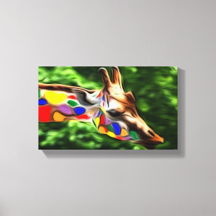 Rainbow Giraffe Leinwanddruck