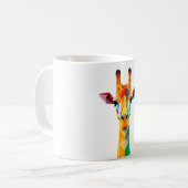 Rainbow Giraffe Leiter Abstraktes Polygon-T-Shirt Kaffeetasse (Vorderseite Links)