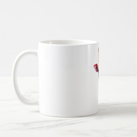Rainbow Giraffe Leiter Abstraktes Polygon-T-Shirt Kaffeetasse (Links)