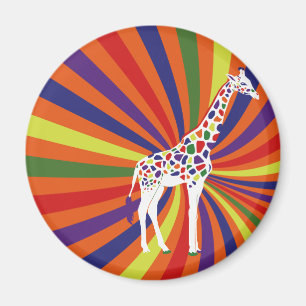 Rainbow Giraffe Magnet