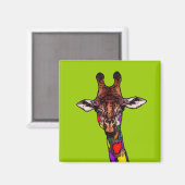 Rainbow Giraffe Magnet (Vorderseite/Rückseite)