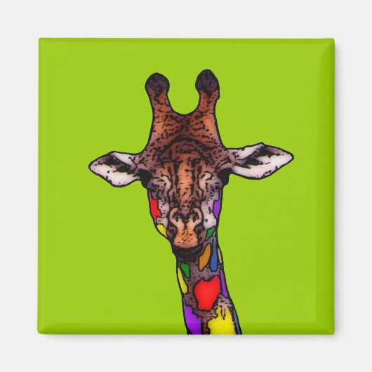 Rainbow Giraffe Magnet (Vorne)