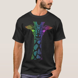 Rainbow Giraffe Mandala Lotus Blume Yoga Meditati T-Shirt