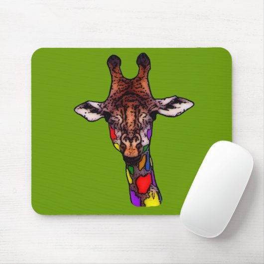 Rainbow Giraffe Mousepad (Mit Mouse)