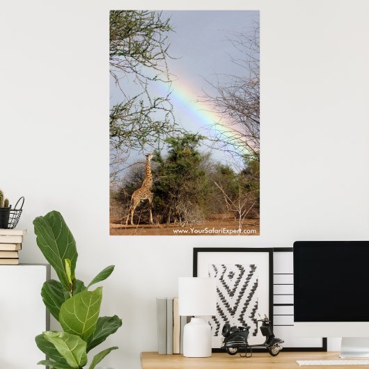 Rainbow & Giraffe Poster / Print (bis zu 35x52 Zol (Heimbüro)