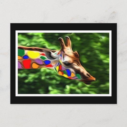 Rainbow Giraffe Postkarte (Vorderseite)