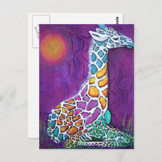 Rainbow Giraffe Postkarte (Vorne/Hinten)