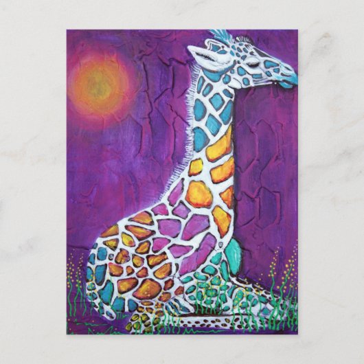 Rainbow Giraffe Postkarte (Vorderseite)