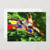 Rainbow Giraffe Postkarte (Vorne/Hinten)
