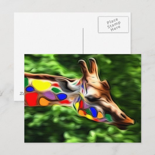 Rainbow Giraffe Postkarte (Vorne/Hinten)