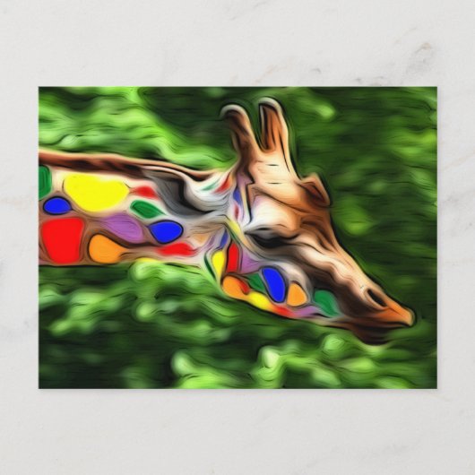Rainbow Giraffe Postkarte (Vorderseite)