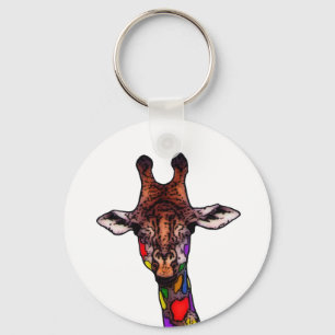 Rainbow Giraffe Schlüsselanhänger