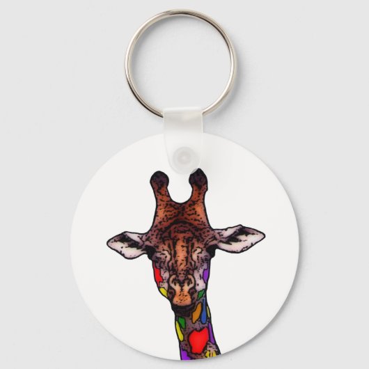 Rainbow Giraffe Schlüsselanhänger (Vorderseite)