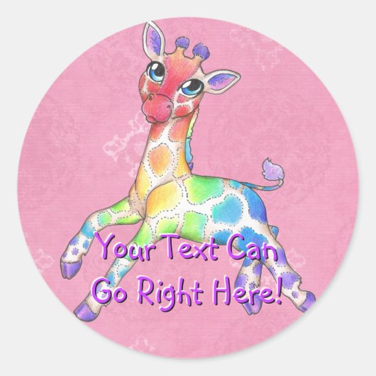 Rainbow Giraffe Stickers (Vorderseite)