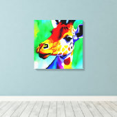 Rainbow Giraffe Stretched Leinwand (Insitu (Holzboden))