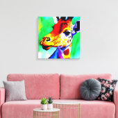 Rainbow Giraffe Stretched Leinwand (Insitu (Wohnzimmer))