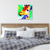 Rainbow Giraffe Stretched Leinwand (Insitu (Schlafzimmer))