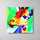 Rainbow Giraffe Stretched Leinwand (Vorderseite)