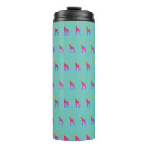 Rainbow Giraffe Tumbler - Aqua Hintergrund