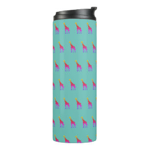 Rainbow Giraffe Tumbler - Aqua Hintergrund Thermosbecher