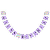 Rainbow Girl 4th Birthday Happy Birthday Wimpelkette (Alle)