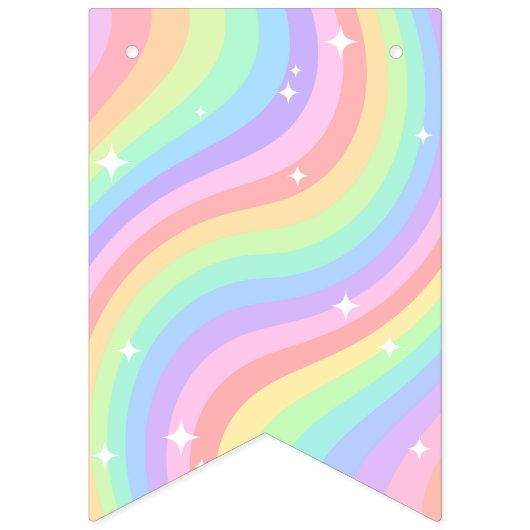 Rainbow Girl 4th Birthday Happy Birthday Wimpelkette (Erste Fahne)