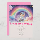 Rainbow Girl 8. Geburtstag Einladung (Vorne/Hinten)