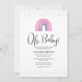 Rainbow Girl Baby Shower Einladung (Vorderseite)
