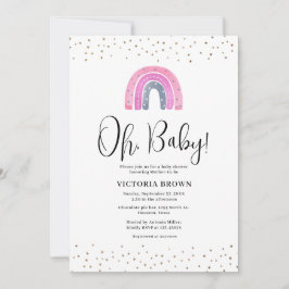 Rainbow Girl Baby Shower Invitation Einladung