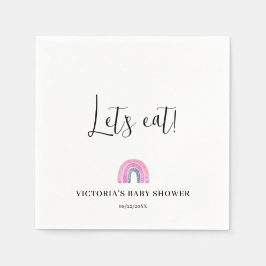  Rainbow Girl Baby Shower Serviette (Vorderseite)