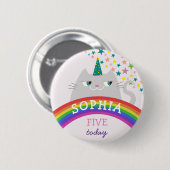 Rainbow Girl Birthday Button (Vorne & Hinten)