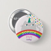Rainbow Girl Birthday Button (Vorne & Hinten)