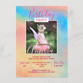 Rainbow Girl BIRTHDAY Party | FOTO Einladung