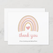 Rainbow Girl Budget Baby Dusche Danke Karte (Vorne/Hinten)