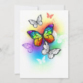 Rainbow Girl Butterfly 1. Geburtstag Einladung (Rückseite)