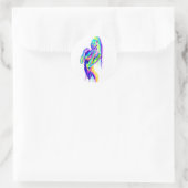 Rainbow girl canvas print runder aufkleber (Tasche)