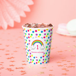 Rainbow Girl jeden Geburtstag Pappbecher