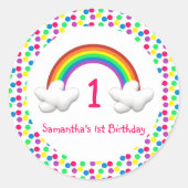 Rainbow Girl jeden Geburtstag Runder Aufkleber (Vorderseite)