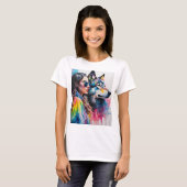 Rainbow Girl mit Wolf T-Shirt (Vorne ganz)