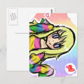 Rainbow Girl Postkarte (Vorne/Hinten)