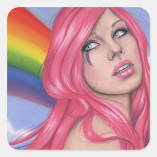 Rainbow Girl Stickers