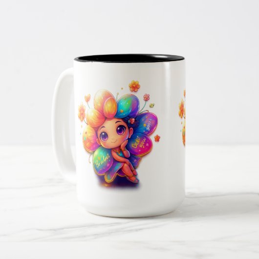 "Rainbow Girl Tasse - Niedlich Fantasy Character w (Vorderseite Links)