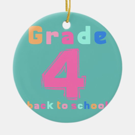 Rainbow Girls Boys Teacher Niedlich 4. Klasse Keramik Ornament (Vorne)