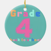 Rainbow Girls Boys Teacher Niedlich 4. Klasse Keramik Ornament (Hinten)