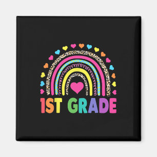 Rainbow Girls Boys Teacher Team 1st Gr Magnet