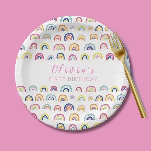 Rainbow Girls Erste Geburtstagsparty Pappteller
